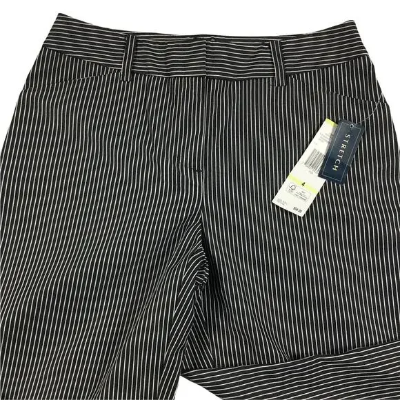 Nwt Jones New York Signature Black White Stripe Ankle Pants Size 4 - Picture 2 of 14